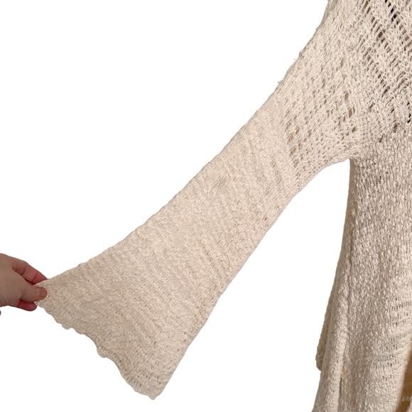 FREE PEOPLE COTTON CREAM LONG OVERSIZED CARDIGAN SZ XS - Picture 7 of 8